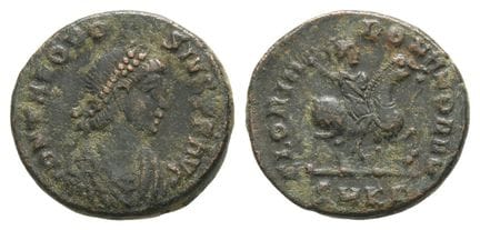 Theodosius I BI Nummus. . Theodosius I BI Nummus. 