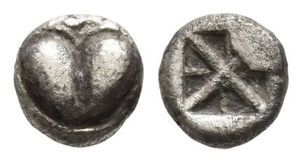 Kyrenaika, Kyrene AR Obol. Extremely Rare Incuse P