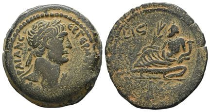 Trajan AE Drachm of Alexandria, Egypt. . Trajan AE