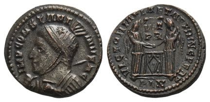 Moneta BI di Costantino I. . Moneta BI di Costanti