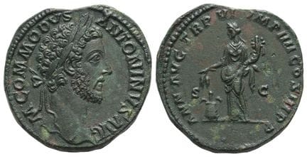 Commodus AE Sestertius. . Commodus AE Sestertius. 