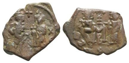 Constans II, 40 nummi ou follis en bronze. . Const