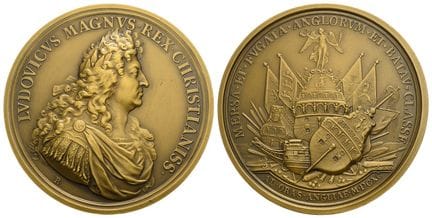 France. Louis XIV, médaille refondue en bronze. . 