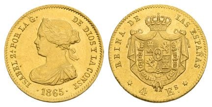 Espagne. Isabelle II, 4 escudos en argent. . Espag