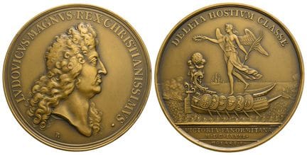 France. Médaille en bronze de Louis XIV, réédition