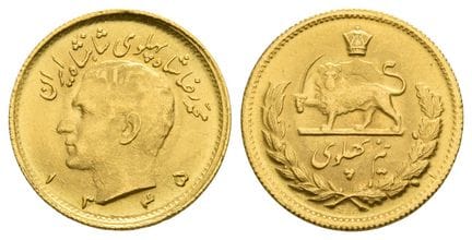 Iran. Mohammed Reza Shah, demi-pahlavi en AV. . Ir
