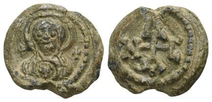 Sceau byzantin à motif iconographique PB. . Sceau 