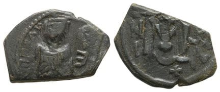 Follis byzantin en argent. . Follis byzantin en ar