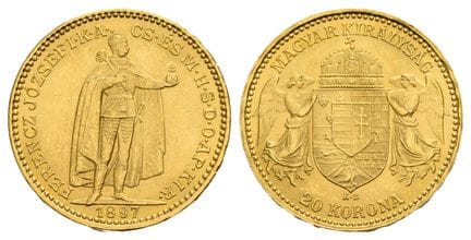 Hongrie. François-Joseph Ier, 20 koronas en argent