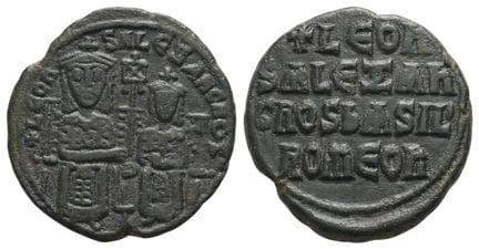 Léon VI le Sage, avec Alexandre – follis en bronze