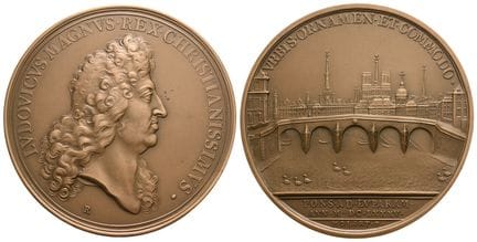France. Médaille en bronze de Louis XIV (réédition
