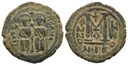 Follis en argent du califat omeyyade. . Follis en 
