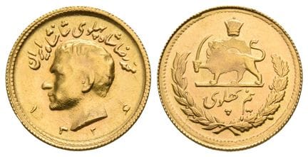 Iran. Mohammed Reza Shah, demi-pahlavi en AV. . Ir