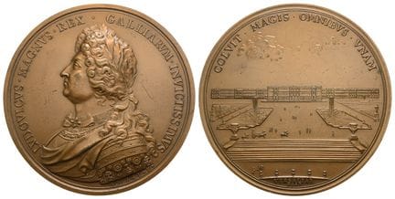France. Médaille en bronze de Louis XIV (réédition