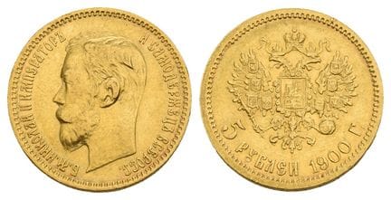 Empire russe. Nicolas II, 5 roubles AV. . Empire r