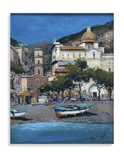 IANNICELLI ANTONIO (geb. 1952) POSITANO. Öl auf Ho