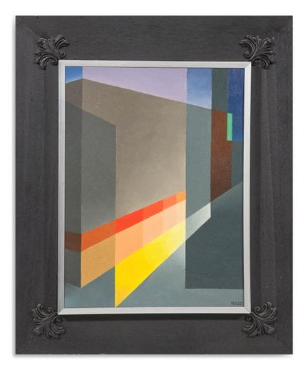 PERUZZI OSVALDO (1907–2004) STADT. 1976. Öl auf Le