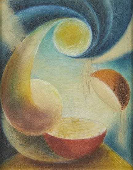 UNIDENTIFIED ARTIST, UNTITLED. Pastel on wood pane