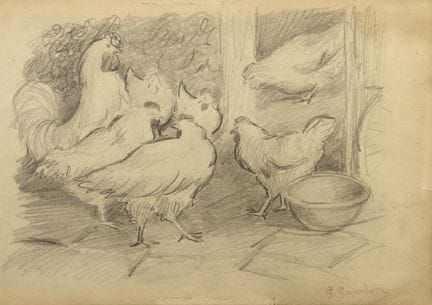 GUARLOTTI GIOVANNI (1869 - 1954) UNTITLED (CHICKEN