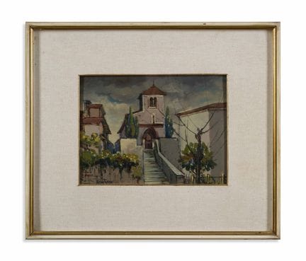 FAVERO WELDA (1919–1979) AUSSICHT AUF VERBANIA. Öl