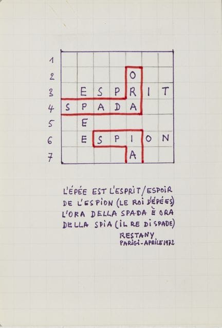 RESTANY PIERRE (1930 - 2003) IL RE DI SPADE. 1972.