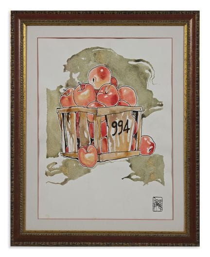 PEROTTO UMBERTO (n. 1945) CESTA DI MELE . 1994. te