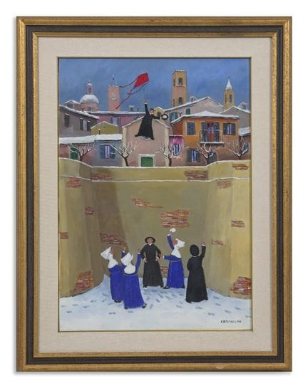 CRISTALLINI LUIGI (n. 1933) LA SORPRESA . Olio su 