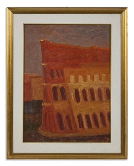QUAGLIA CARLO (1903 - 1970) COLOSSEO. Olio su maso