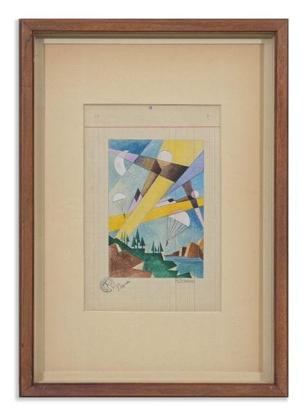 CAPRONI VITTORIO FUTURAEREI. Mixed media on paper.