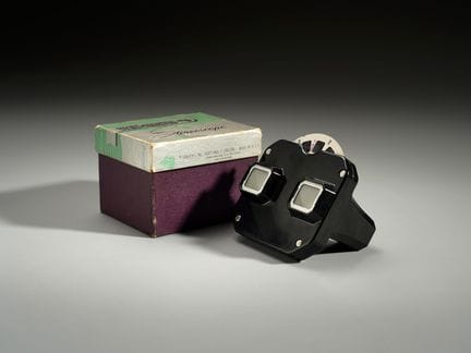 STEREOSCOPIO CON SCATOLA ORIGINALE E DIAPOSITIVA. 