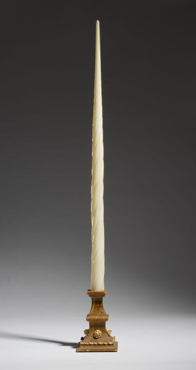 COPIA IN VETRO DEL DENTE DI UN NARVALO CON BASE IN