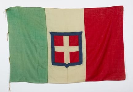 BANDIERA SABAUDA ORIGINALE CON STEMMA SAVOIA.ITALI