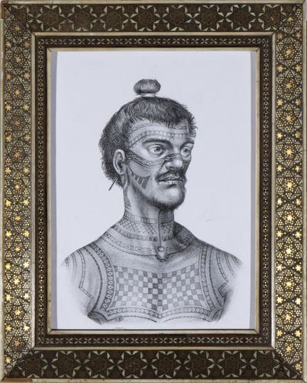 DELIZIOSO QUADRO CON CORNICE INDIANA ORIGINALE RAF