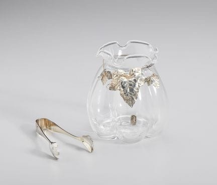 20TH-CENTURY ITALIAN SILVERSMITH Glass ice bucket 