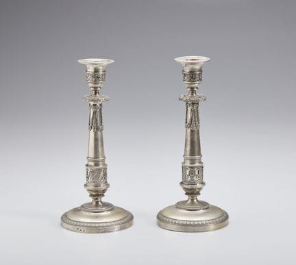 19TH-CENTURY LOMBARD SILVERSMITH Pair of embossed 