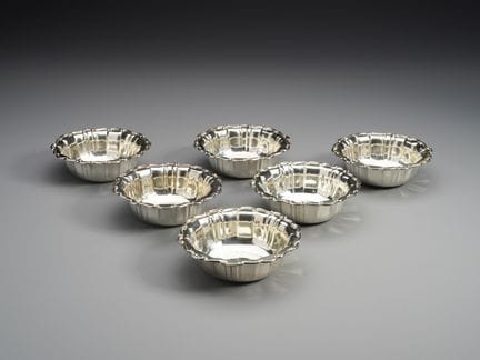 20TH-CENTURY ITALIAN SILVERWORK Six hand-washing b