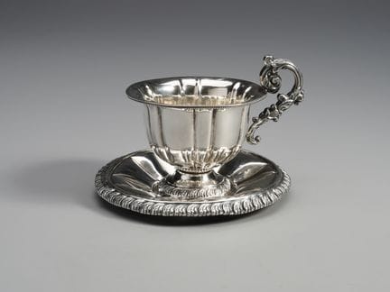 19th–20th-Century Silverware: Embossed silver cup 