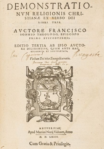 Sonnius, Francisco. Demonstrationum religionis Chr