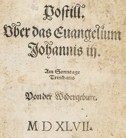 Schwenckfeld, Caspar. Postil on the Gospel of John
