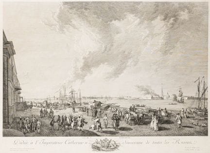 Europe - Russie - Vue de Saint-Pétersbourg. Gravur