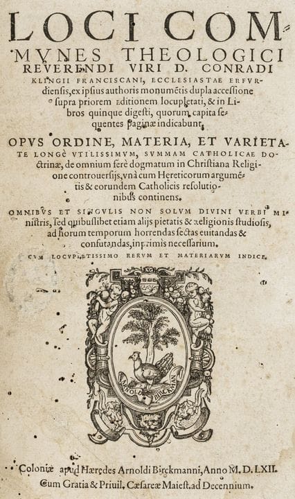 Kling, Conrad. Loci communes theologici ... comple