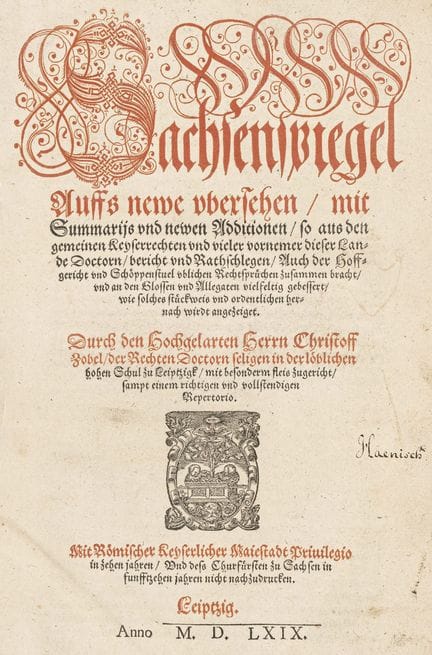 Miroir de Saxe. Révisé, avec des sommaires et de n