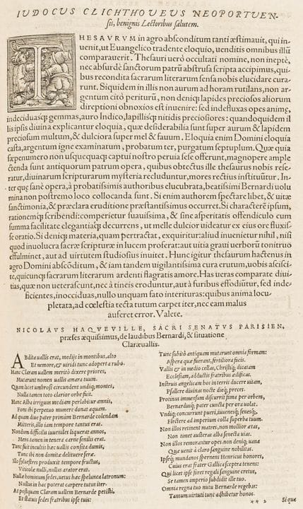 Bernardus Claravallensis (Bernardo de Claraval). O