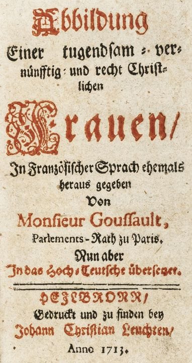 Goussault, Jacques. A Portrait of a Virtuous, Sens