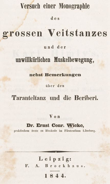 Medicine - Wicke, Ernst Conrad. An Attempt at a Mo