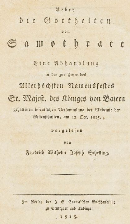 Philosophy - Schelling, Friedrich Wilhelm Josef vo