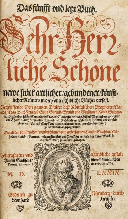 Sachs, Hans. The Fifth and Final Book. A most hear
