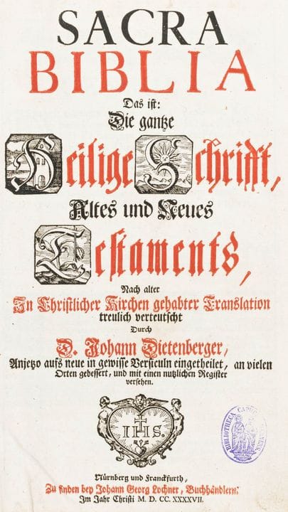 Biblia germanica - Sacra Biblia. Es decir: las Sag