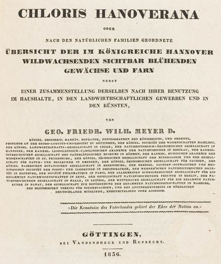 Biology - Botany - Meyer, Georg Friedrich Wilhelm.
