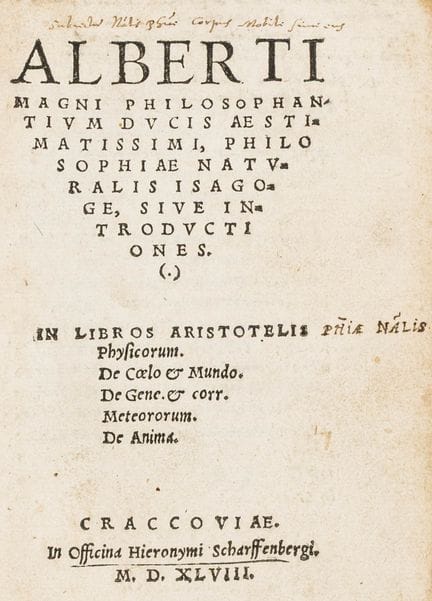Albertus Magnus. Alberti Magni, el más estimado pr
